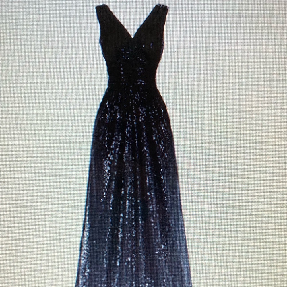 Black sequins formal long dress